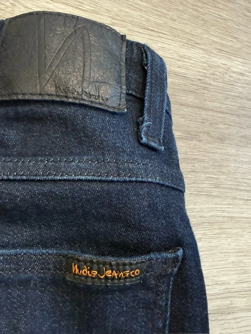 Nudie Jeans Thin Finn Indigo Dark Blue Organic Cotton  Mens Actual Size 30x31 - Picture 13 of 14